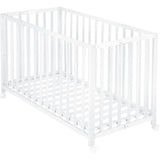 Lit bébé pliant - 60 x 120 cm - ROBA - FOLD UP - Roulettes - Blanc
