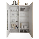 Vitrine - VENEZIA - 2 portes - Blanc laqué / Chene Cadiz - 121 x 44 x 169 cm