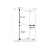 Armoire de salle de bain a suspendre - Décor Blanc et chene - 1 porte - H68,8 x P29 x L40,2 cm - VERIS