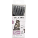 Brosse toilettage - VETOCANIS - Carde auto-nettoyante pour chat - Rétractable - Pour poils longs