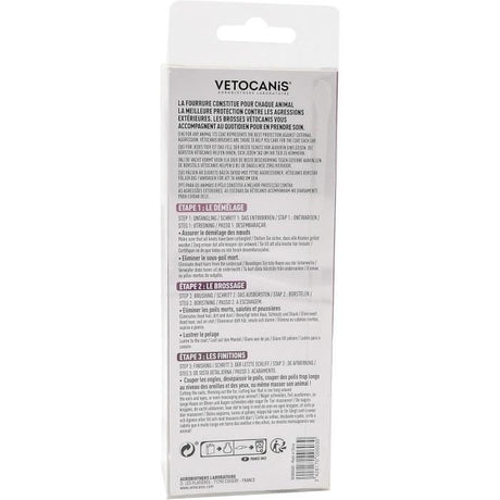 Brosse toilettage - VETOCANIS - Carde auto-nettoyante pour chat - Rétractable - Pour poils longs