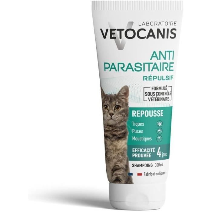 Shampoing anti-puces - VETOCANIS - Répulsif Chat 300ml