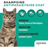 Shampoing anti-puces - VETOCANIS - Répulsif Chat 300ml