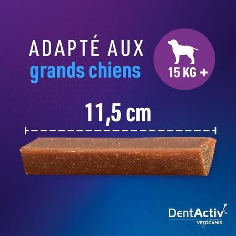 DentActiv - 7 Bâtonnets - VETOCANIS - Hygične Bucco-Dentaire au Poulet pour Chien 15kg+