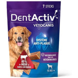 DentActiv - 7 Bâtonnets -  VETOCANIS - 7 Bâtonnets Hygiene Bucco-Dentaire au Boeuf pour Chien 15kg+