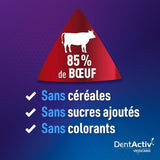DentActiv - 7 Bâtonnets -  VETOCANIS - 7 Bâtonnets Hygiene Bucco-Dentaire au Boeuf pour Chien 15kg+
