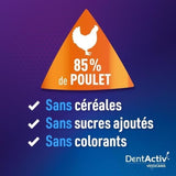 DentActiv - 12 Bâtonnets - VETOCANIS - Mini Bâtonnets Hygiene Bucco-Dentaire au Poulet pour Chien 2-15kg