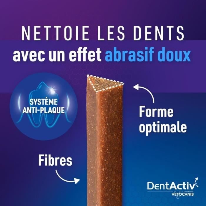 DentActiv - 10 Bâtonnets - VETOCANIS - Hygiene Bucco-Dentaire au Saumon pour Chat