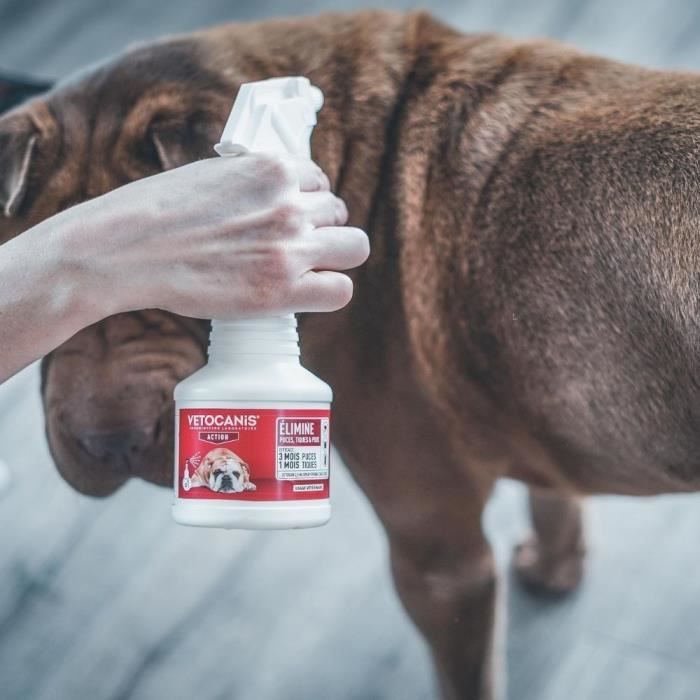 Spray Fipronil anti-puces et tiques - VETOCANIS - 2,5 mg pour Chats et Chiens - 250 ml