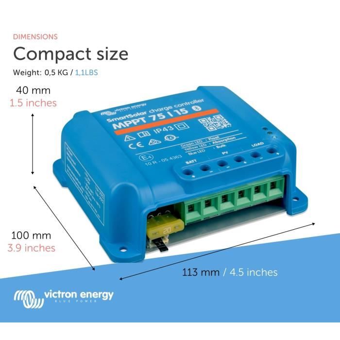 VICTRON RÈgulateur Solaire MPPT - 75/15 - 12/24V - 15A