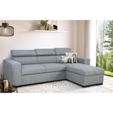 Canapé d'angle convertible reversible avec coffre - 4 personnes - VICOMTE - Tissu gris - 237 x 76/88 x 167 cm