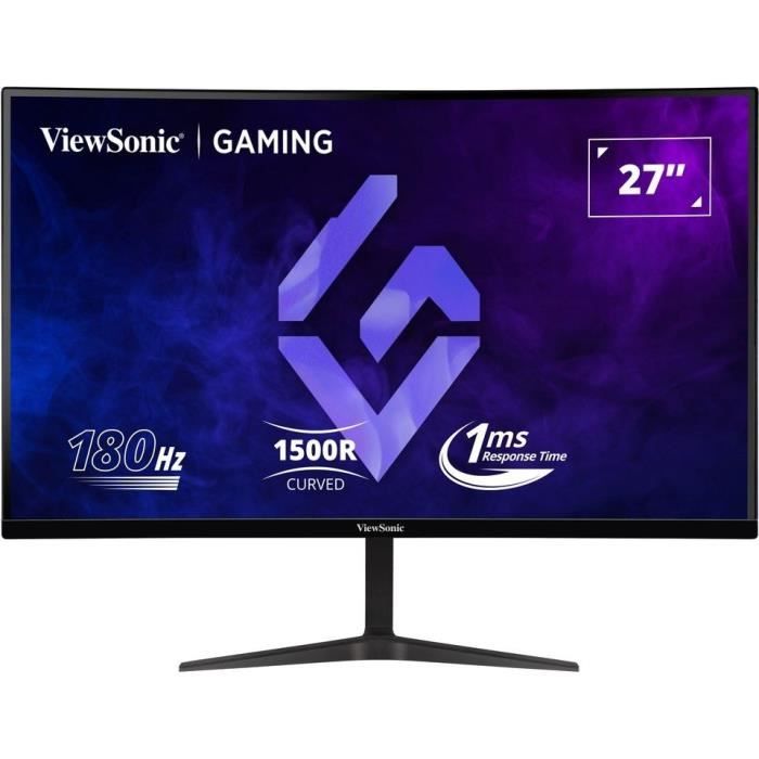 Ecran PC Gamer Incurvé - VIEWSONIC VX2718 - PC - MHD - 27 FHD - Dalle VA - 1 ms - 180Hz - HDMI / DisplayPort -