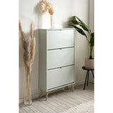 Meuble a chaussures - Vert d'eau - 12 paires - L70 x P24 x H125 cm - VIGO