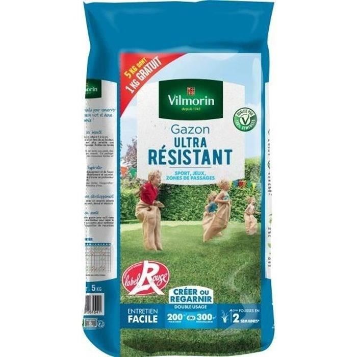 Gazon ultra résistant Label rouge - VILMORIN - Sport et jeux - 5,1 kg - Soleil - Pelouse et prairie