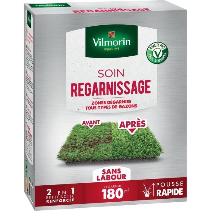 VILMORIN Semences pour soins et regarnissage universel de gazon - 2 en 1 - 3 kg