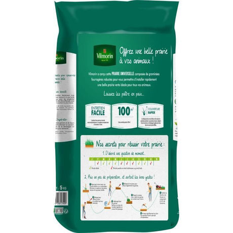 Semences Prairie universelle VILMORIN - Sac 5 kg - 500 m˛ - Idéale pour vos animaux