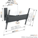 Support mural pour TV - VOGEL'S - TVM 1623 Full-Motion Large, 1 bras, 40-77