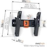 Support mural pour TV - VOGEL'S - TVM 1223 Full-Motion Small, 1 bras, 19-43