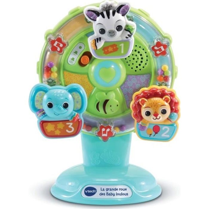 VTECH BABY - La Grande Roue des Baby Loulous - Roue musicale avec ventouse anti-chute - Vert/Multicolore