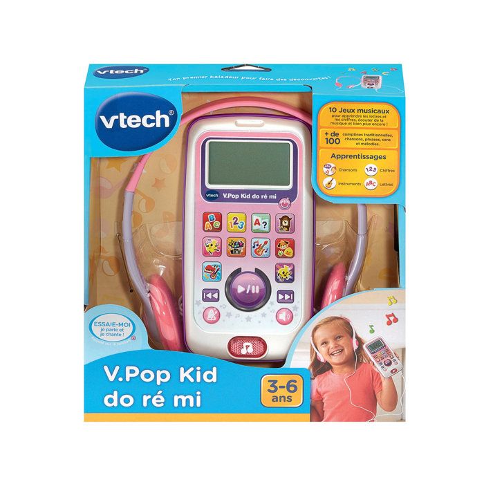 Baladeur musical éducatif VTECH V.Pod Kid Do, Ré, Mi rose - Pour enfants de 3 a 6 ans