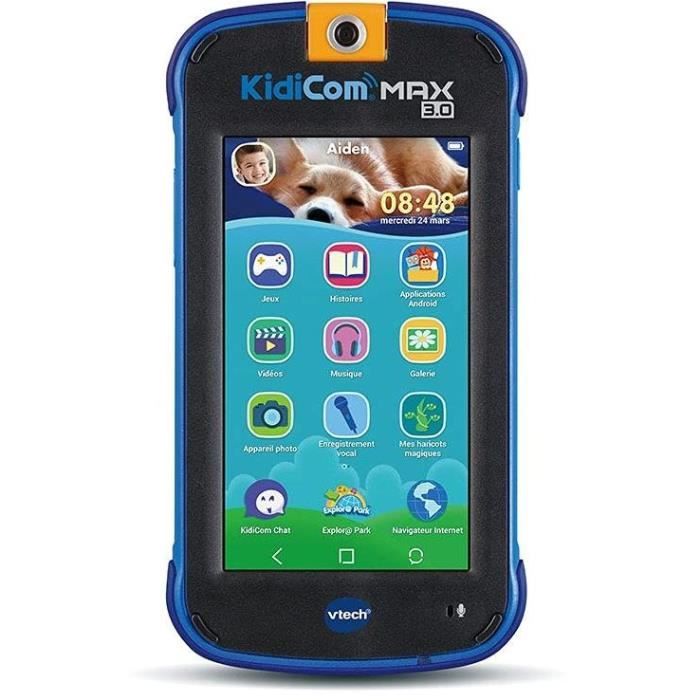 VTECH - Kidicom Max 3.0 - Portable enfant performant - 16 applications/jeux - 8 Go - Bleu