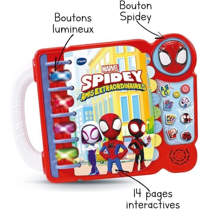 Livre-Jeu Educatif de Spidey - VTECH - Rouge - Pour Enfant de 3 Ans et Plus