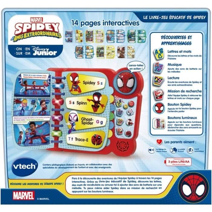 Livre-Jeu Educatif de Spidey - VTECH - Rouge - Pour Enfant de 3 Ans et Plus