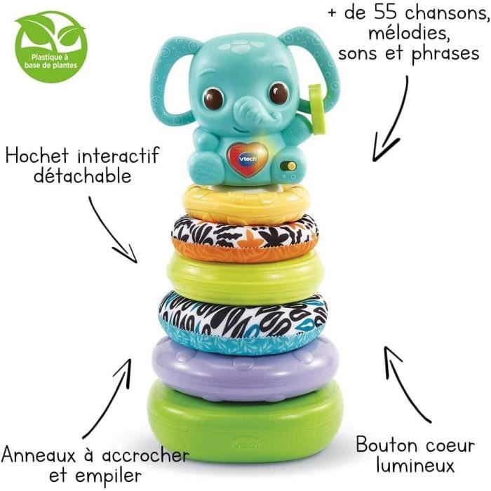 VTECH BABY - Play Green - Nino, …lÈphanteau Empilo 3 en 1 (Plastique Bio SourcÈ)