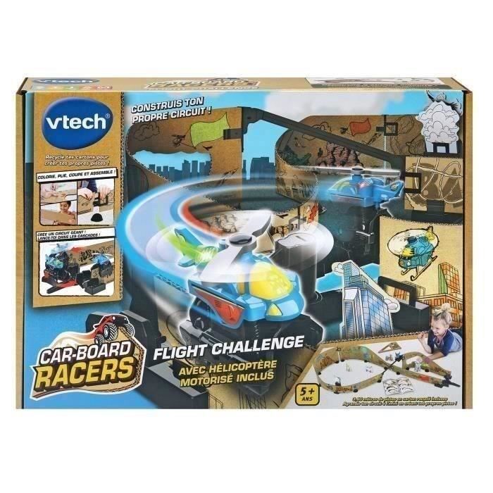 VTech - Car-Board Racers, Circuit Voitures Flight Challenge, Pistes de Course en Carton RecyclÈ* Extensibles a l'Infini