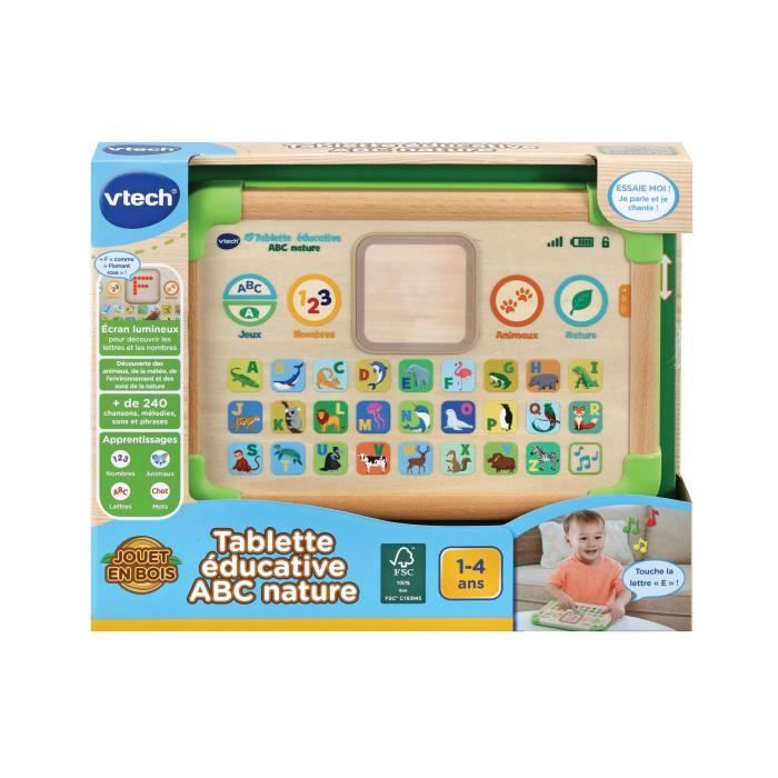 VTECH - Play Green - Tablette Éducative ABC Nature - Jouet Bois FSC