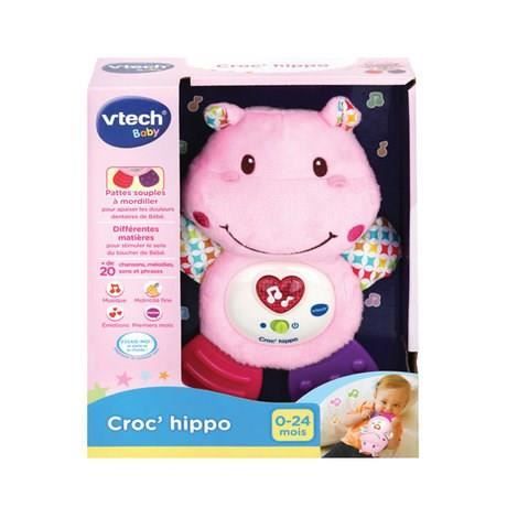 VTECH BABY - Hochet Croc'Hippo - Peluche TexturÈe Rose