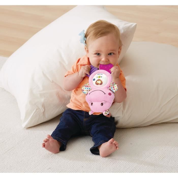 VTECH BABY - Hochet Croc'Hippo - Peluche TexturÈe Rose