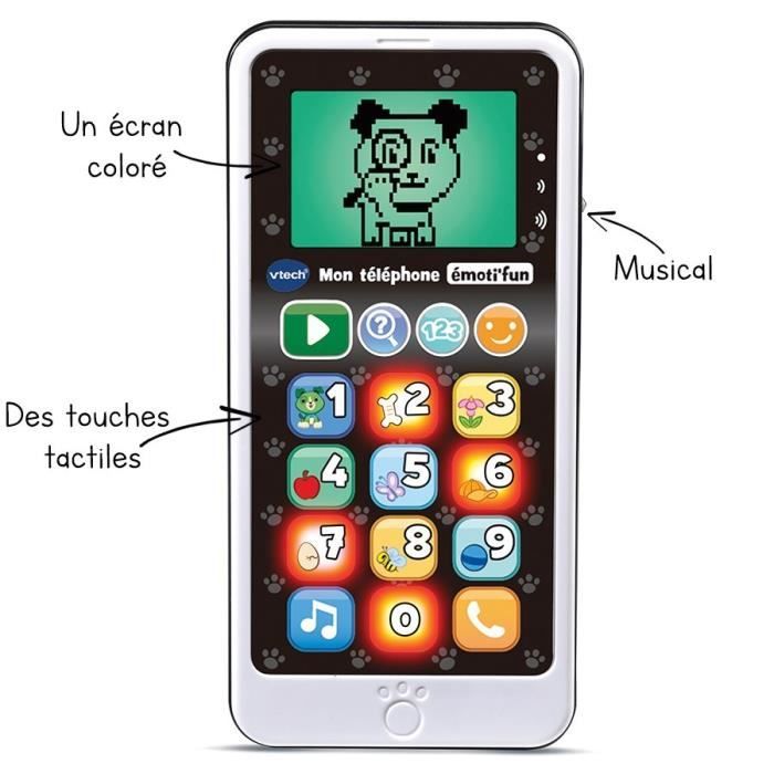 VTECH - Mon Téléphone Emoti'Fun - Noir