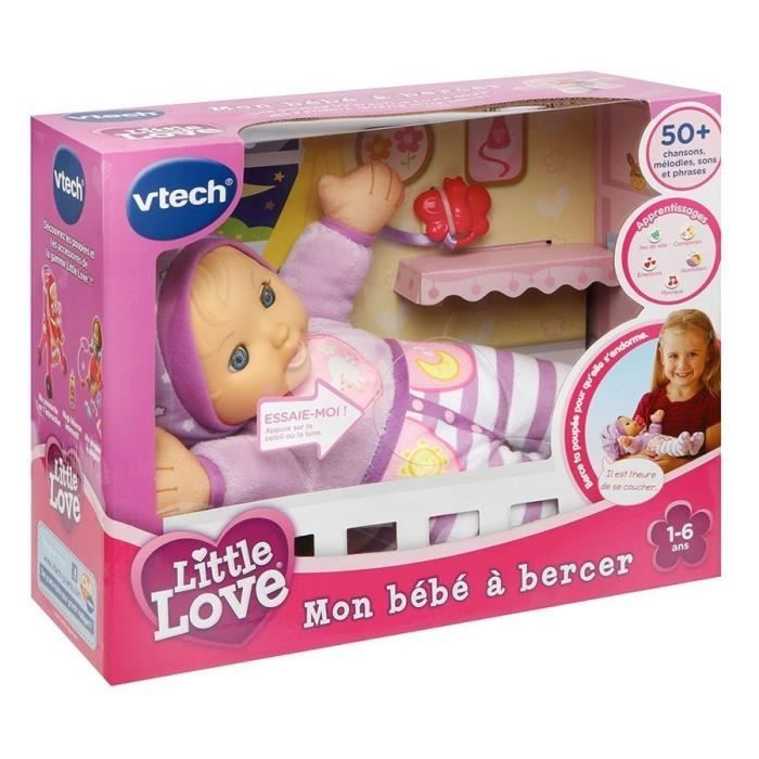 VTECH - Little Love - Mon BÈbÈ a Bercer - PoupÈe Interactive Rose - Des 12 mois