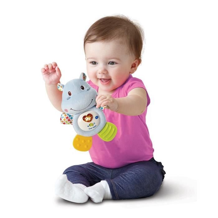 VTECH BABY - Hochet Croc'Hippo - Peluche TexturÈe Bleue