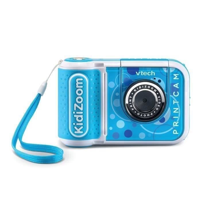 VTech KidiZoom Print Cam Bleu, Appareil photo enfant a impression instantanée, photo, selfie, vidéo, écran couleur, filtres et Effet