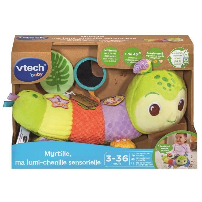 VTECH-MYRTILLE, MA LUMI-CHENILLE SENSORIELLE (BOUTEILLES PLASTIQUES RECYCL…ES)