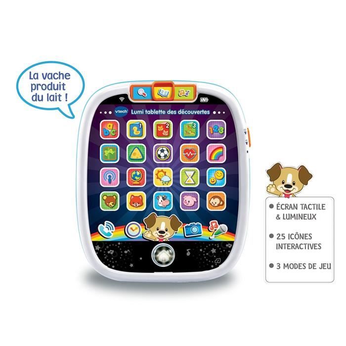 Tablette VTECH BABY Lumi des DÈcouvertes Blanche - Jouet tactile et lumineux pour les tout-petits de 9 a 36 mois