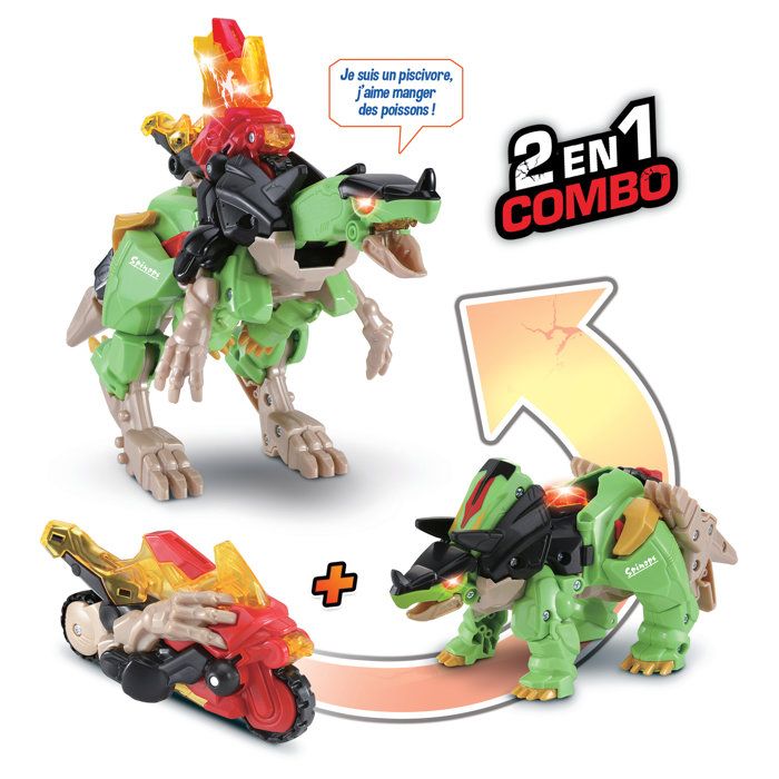 VTECH - SWITCH & GO DINOS COMBO - SPINOPS, LE SUPER SPINOSAURE 2 EN 1 - Multicolore