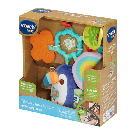 VTECH BABY - TITOUAN, MON TOUCAN ÉVEIL DES SENS (BOUTEILLES PLASTIQUE RECYCLÉES) - Multicolore