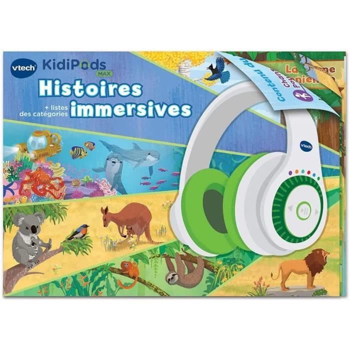 Casque audio interactif pour enfants - VTECH - Kidi Audio Max - Réglage du volume sonore - Livret imagé inclus