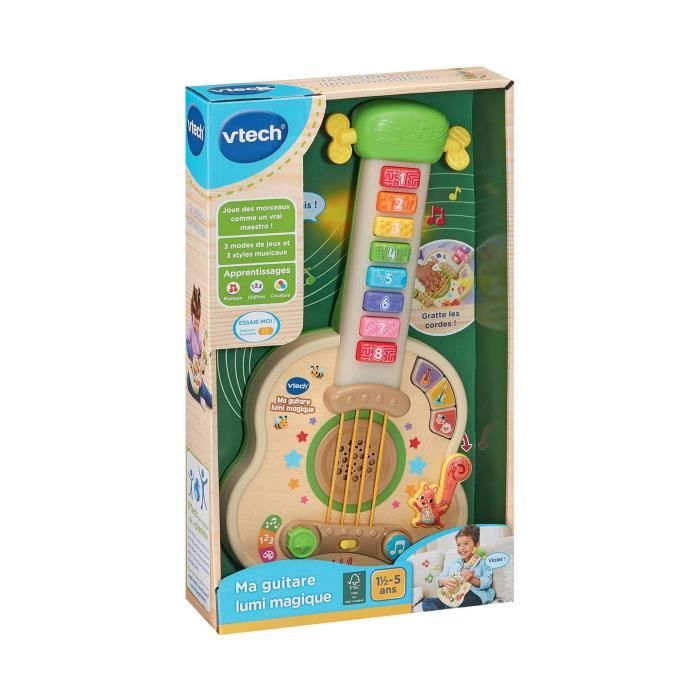 MA GUITARE LUMI MAGIQUE (JOUET AVEC PARTIE BOIS CERTIFIE FSC)