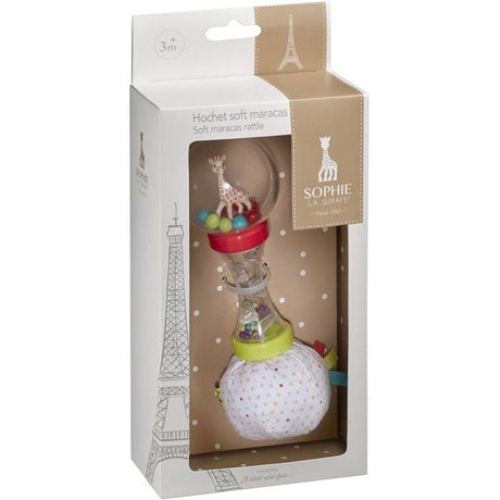 Hochet - SOPHIE LA GIRAFE - Soft Maracas - Billes a agiter - Textile doux - Poignée avec billes