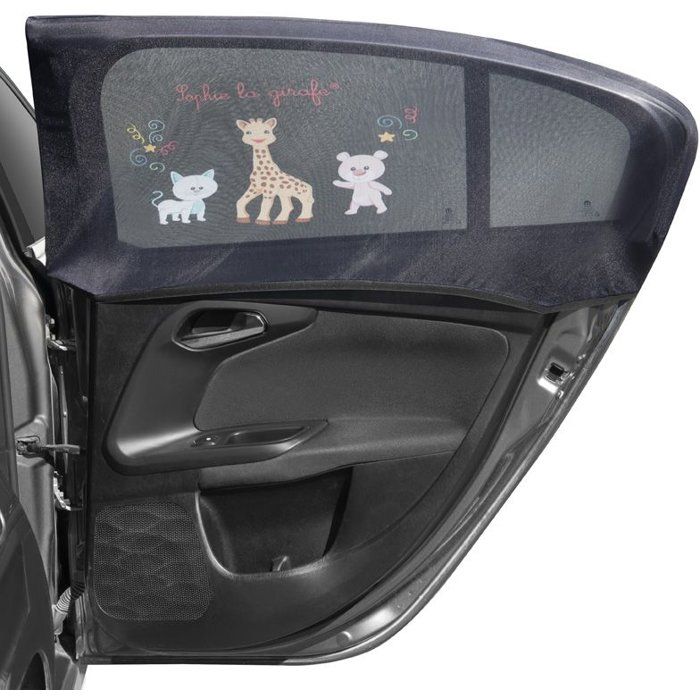 Lot de 2 Pare-soleil voiture - SOPHIE LA GIRAFE - Chausssettes - Universels - Lavables