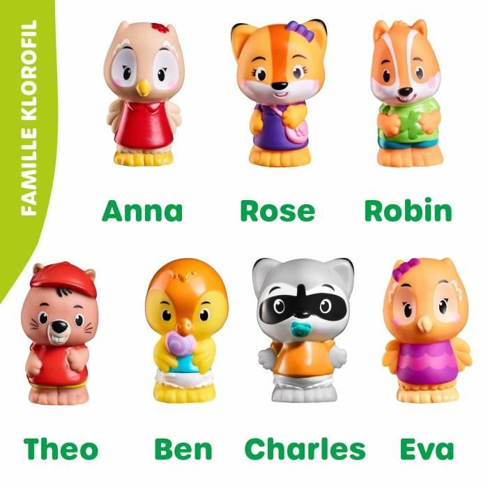 Assortiment de 7 personnages Klorofil - VULLI - Kloro'Families - Extérieur - Sophie la Girafe - Garantie 2 ans