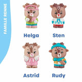 Lot de 4 personnages famille Renne
