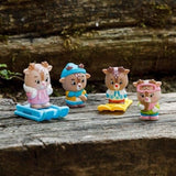 Lot de 4 personnages famille Renne