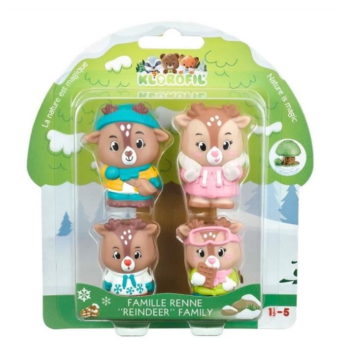 Lot de 4 personnages famille Renne