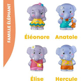 Lot 4 personnages famille éléphant VULLI - A partir de 18 mois