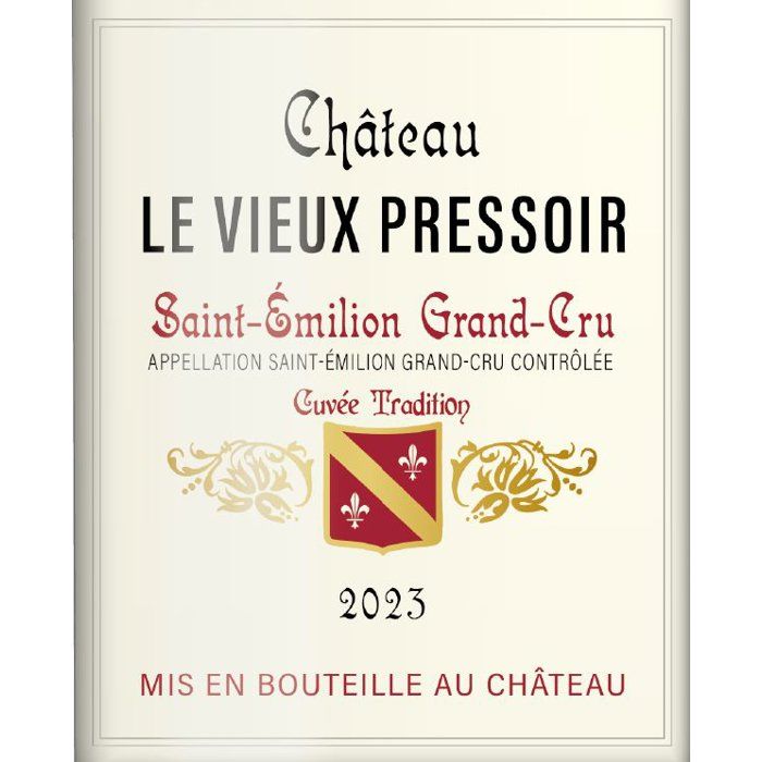 Château le Vieux Pressoir Cuvée Tradition 2023 Saint-Emilion Grand Cru - Vin rouge de Bordeaux